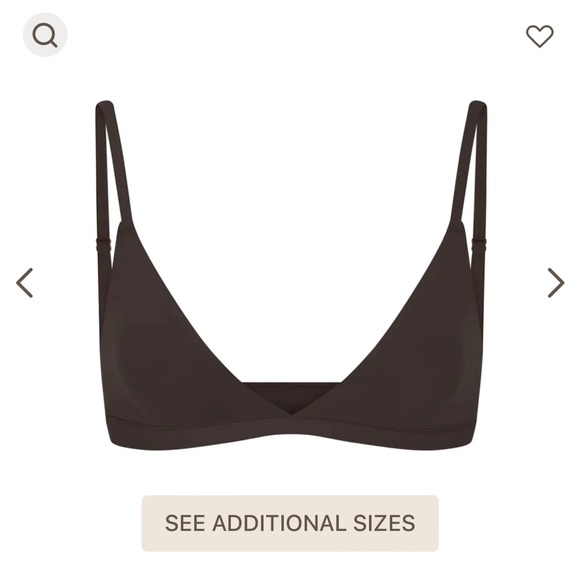 Skims Fits Everybody Triangle Bralette Medium Espresso - Picture 2 of 4